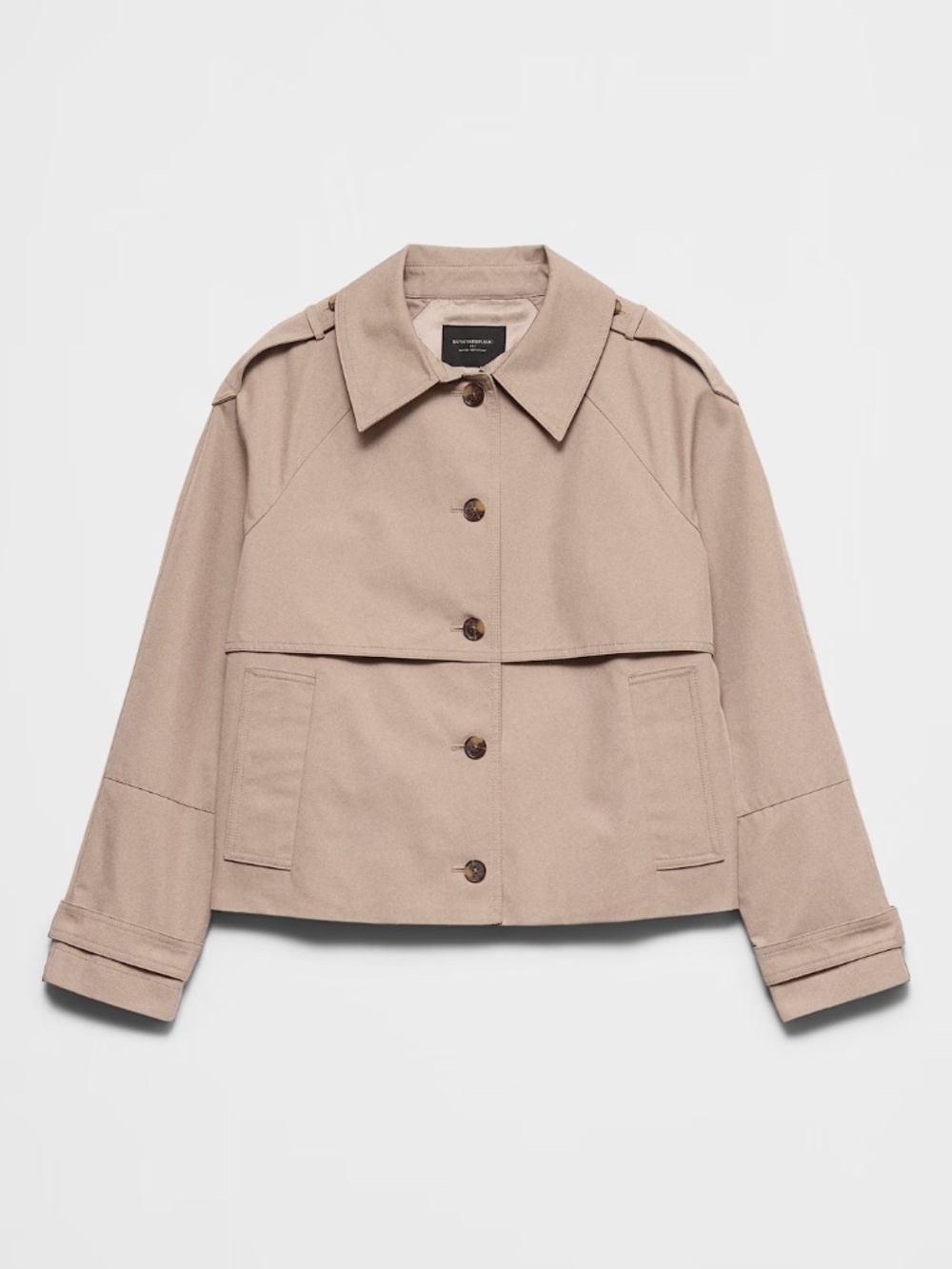 Banana Republic Factory Short Trench Jacket Tan Size S NWT
